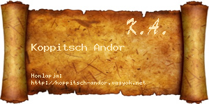 Koppitsch Andor névjegykártya
